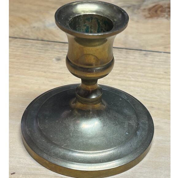 Vintage Small Brass Candle Stick Holder. 3" Tall. Round Base. Decor - Picture 2 of 6